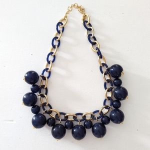 J. Crew Navy/Gold Statement Necklace